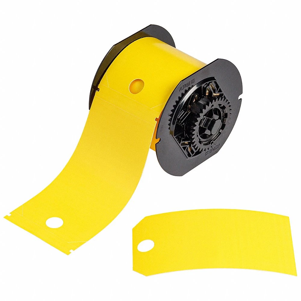 BRADY B30-255-851-YLW Printable Lockout Tags, 5 3/4 x 3 1/4 Inch Size, Polyester, Yellow, Outdoor | CP2MML 800TG2