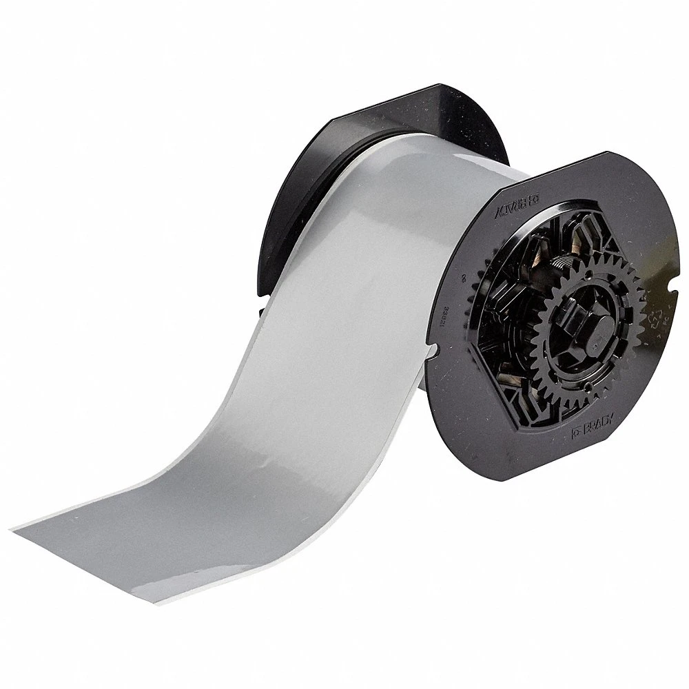 BRADY B33C-3000-435 Label, 3 Inch Size x 100 ft, Metallized Polyester, Silver, Outdoor | CP2DFH 792W29