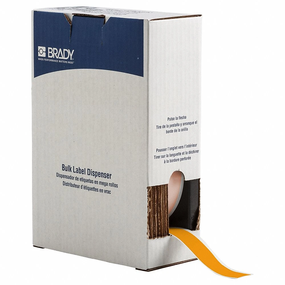 BRADY BM7C-1000-584-YL Label, 1 Inch Size x 75 ft, Reflective Plastic, Yellow, Outdoor | CP2EWK 803R09