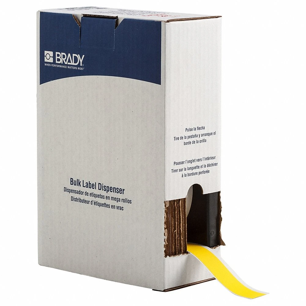 BRADY BM7C-1000-855-YL Label, 1 Inch Size x 75 ft, Polyester, Yellow, Indoor | CP2CLR 803MW9