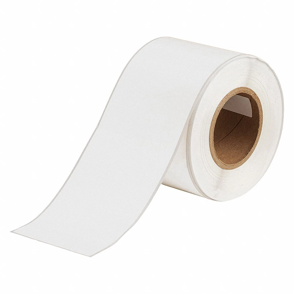BRADY J50C-4000-2569 Continuous Label Roll, 4 Inch X 100 Ft, Polyester, White, Indoor, 0.0045 Inch Label Thick | CP2JLZ 52YC12