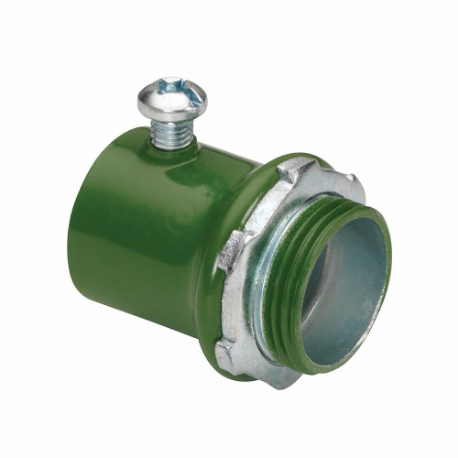 BRIDGEPORT FITTINGS 237-SG Set Screw Connector, Steel, 3 Inch Trade Size, 3 3/4 Inch Length, Non-Insulated, Green | CQ8AAH 61VC07