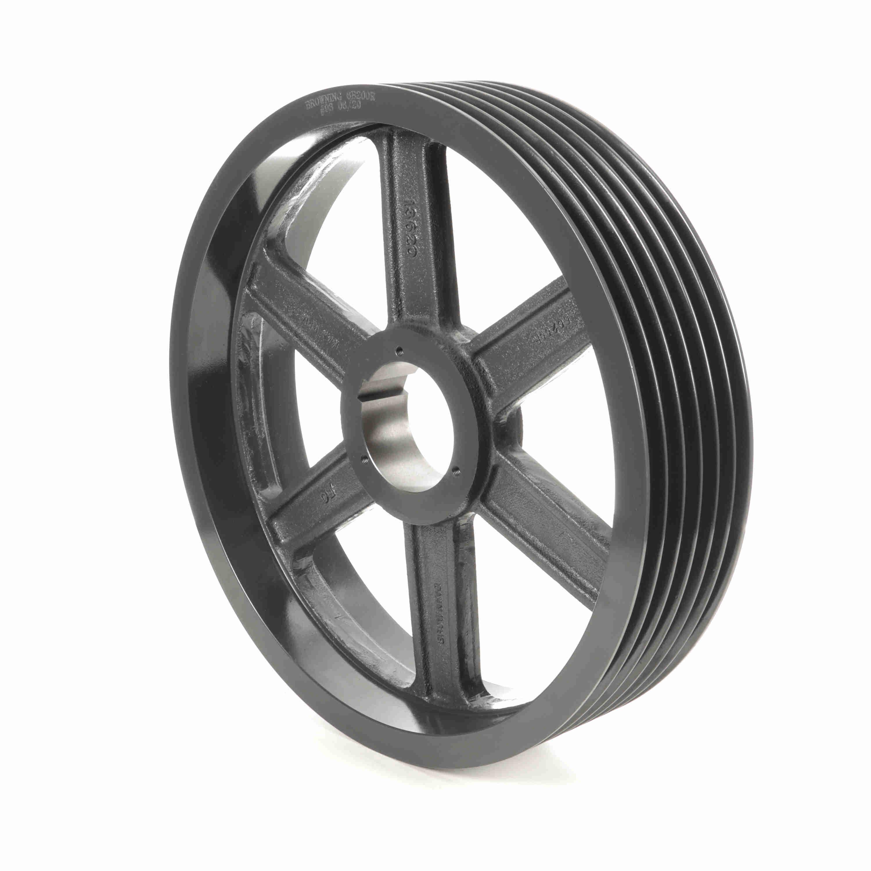 BROWNING 1011527 V-Belt Sheave, Multiple, Bushed Bore, 6 Groove, Cast Iron | BA4CAY 6B200R