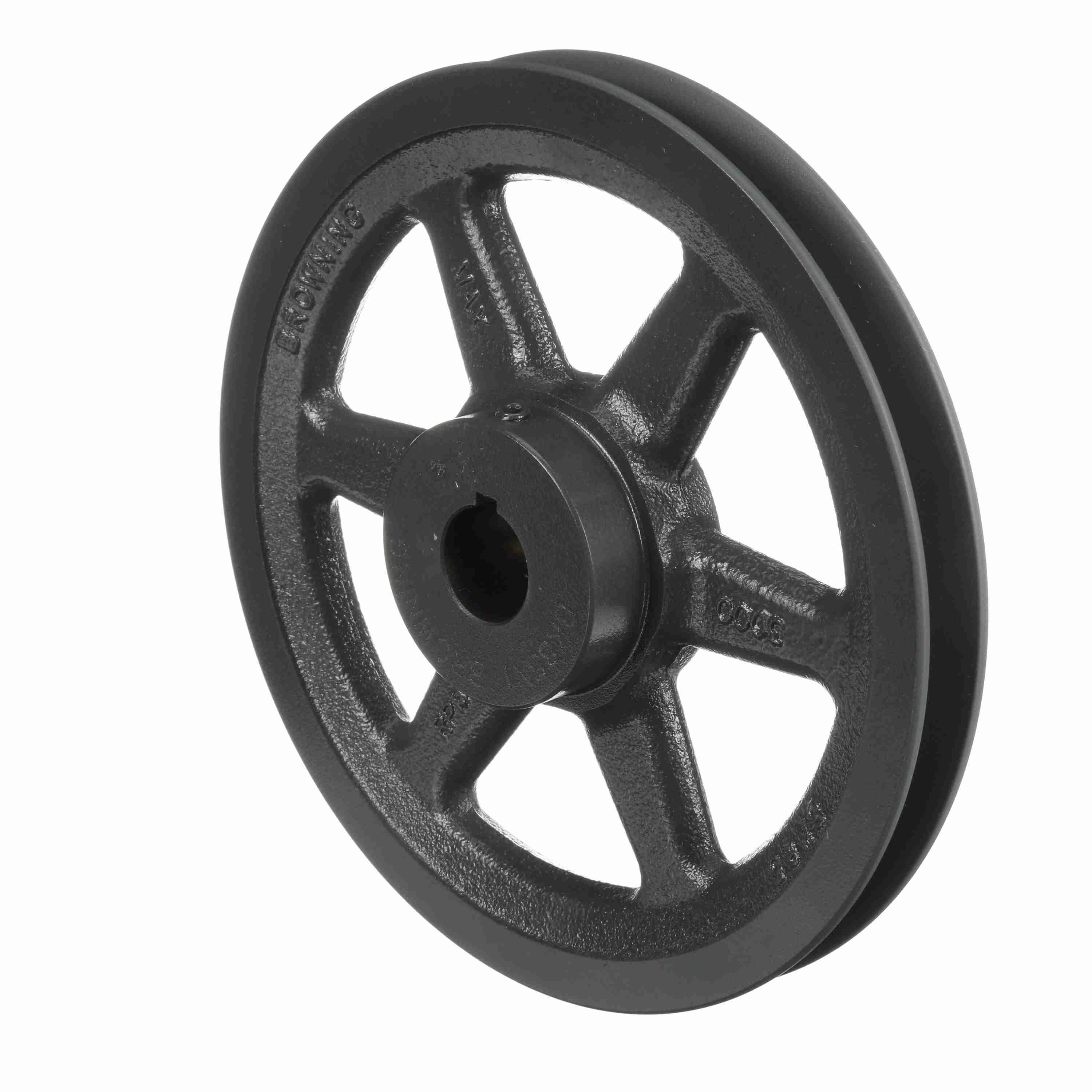 V-Belt Sheave, Finish Bore, 1 Groove, Cast Iron