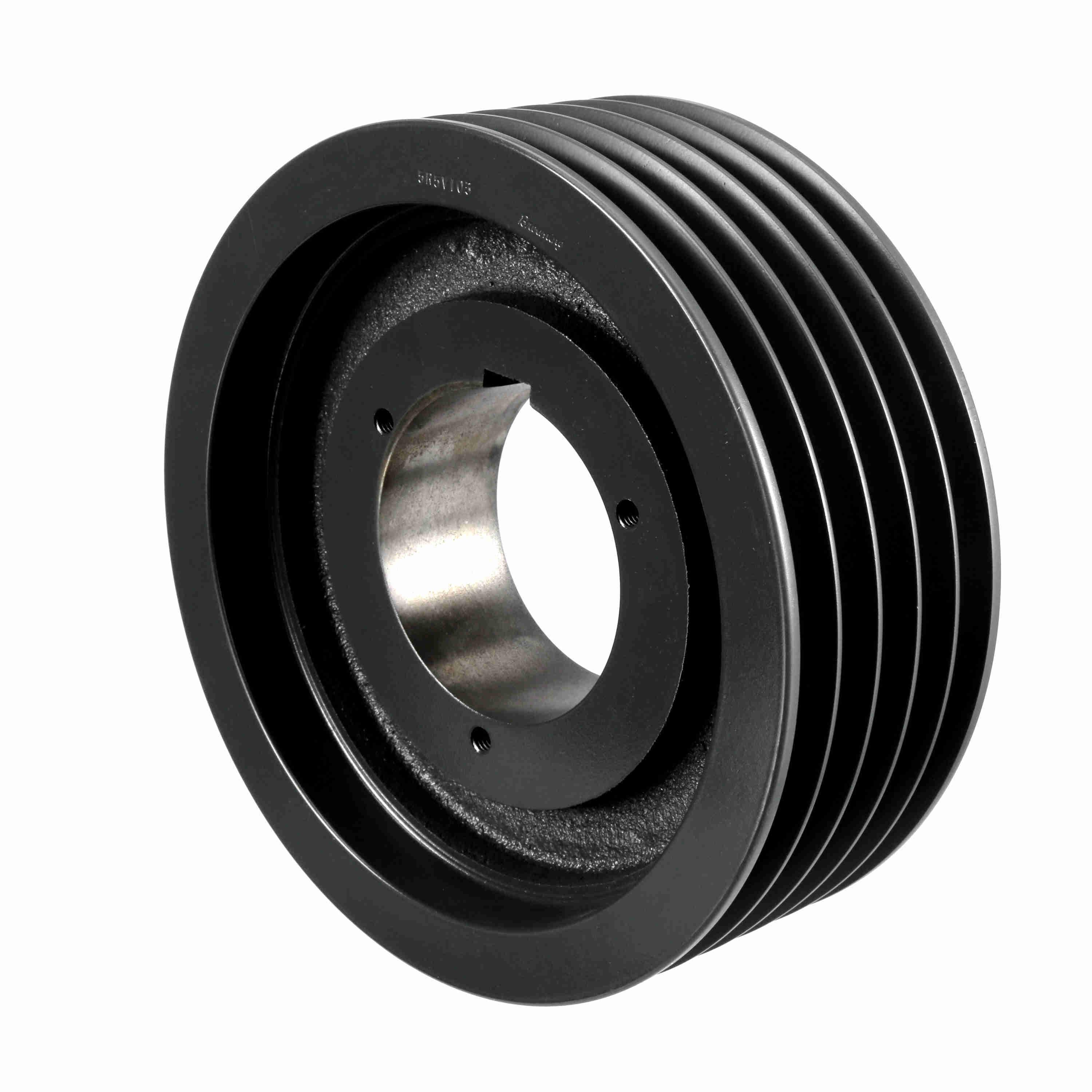 V-Belt Sheave, Multiple, Bushed Bore, 5 Groove, Cast Iron