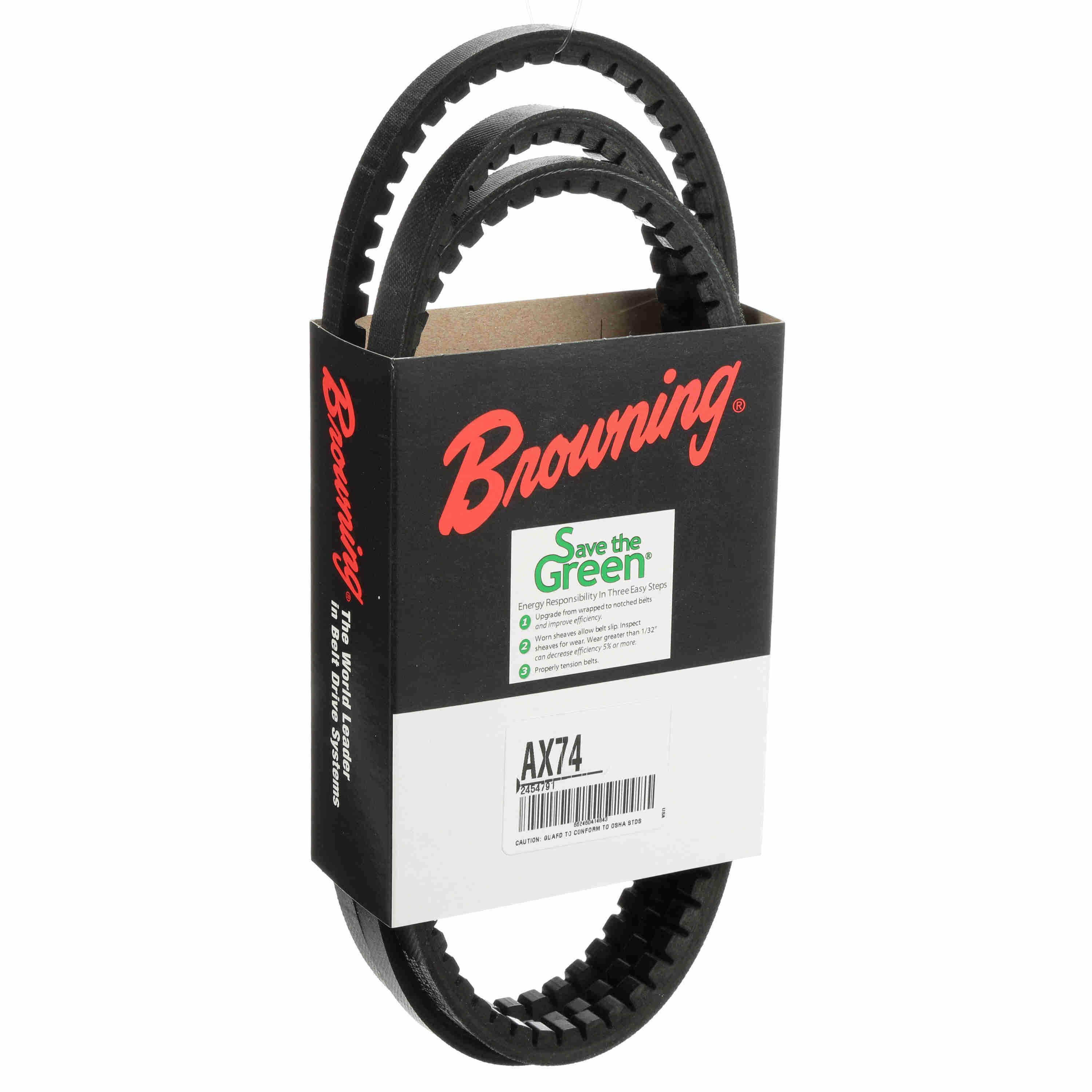 BROWNING 2454791 V-Belt, Notched, 98% Efficient, EPDM | AL4TUM AX74