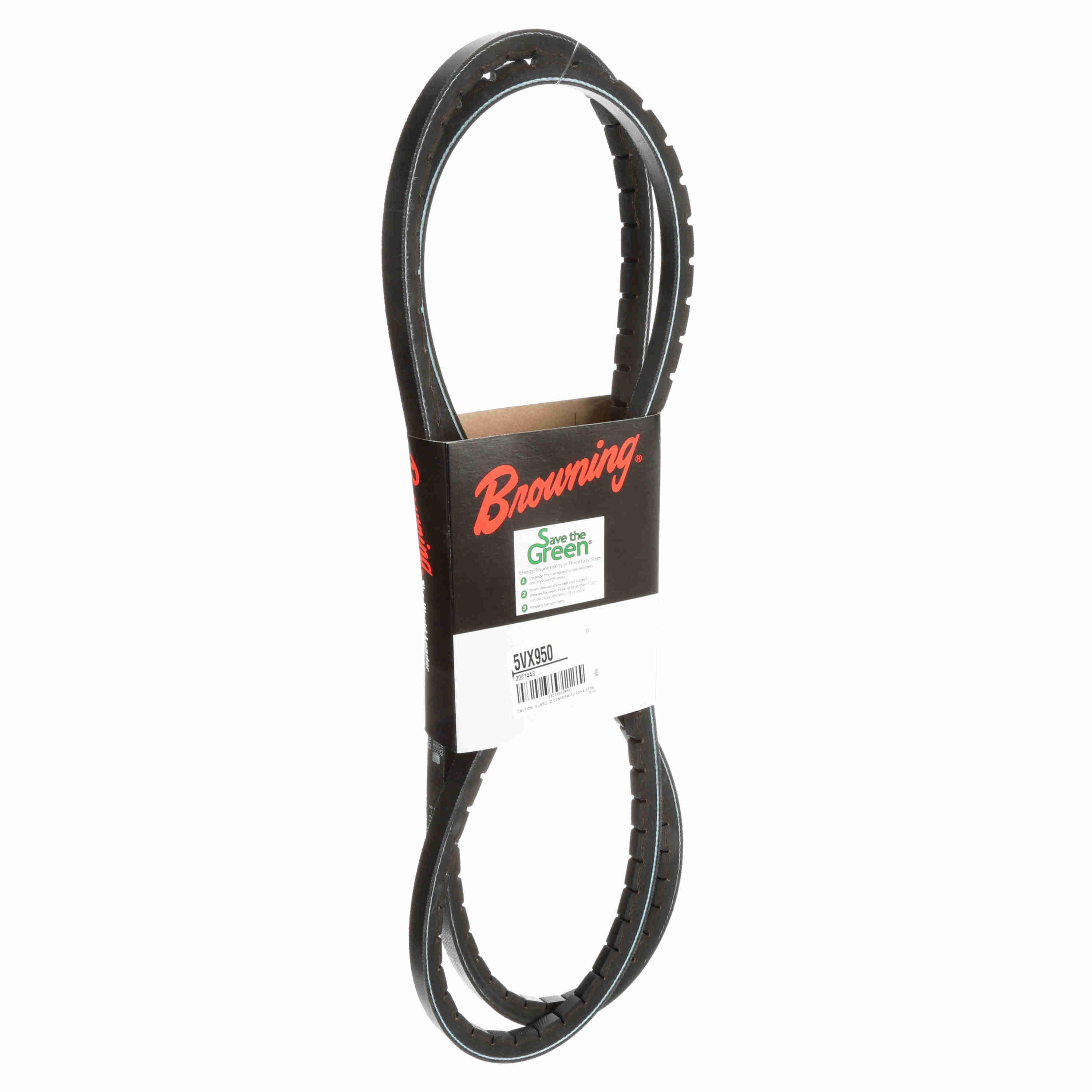 BROWNING 3001443 V-Belt, Notched, 98% Efficient, EPDM | AK4MFJ 5VX950