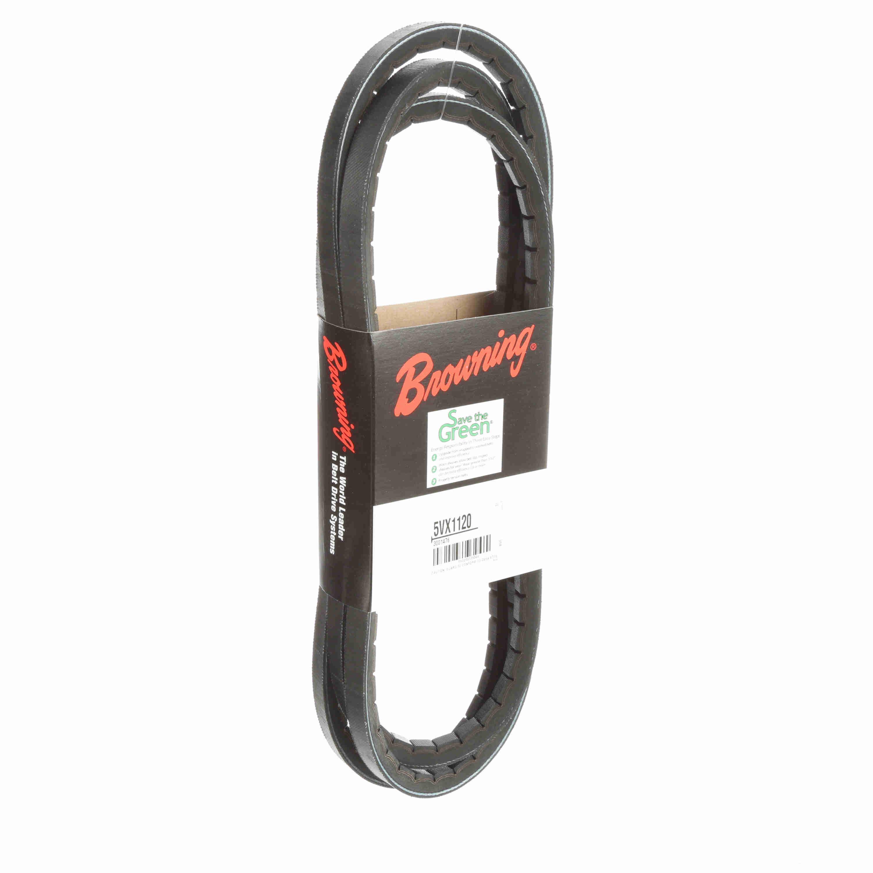 BROWNING 3001476 V-Belt, Notched, 98% Efficient, EPDM | AK4MFX 5VX1120