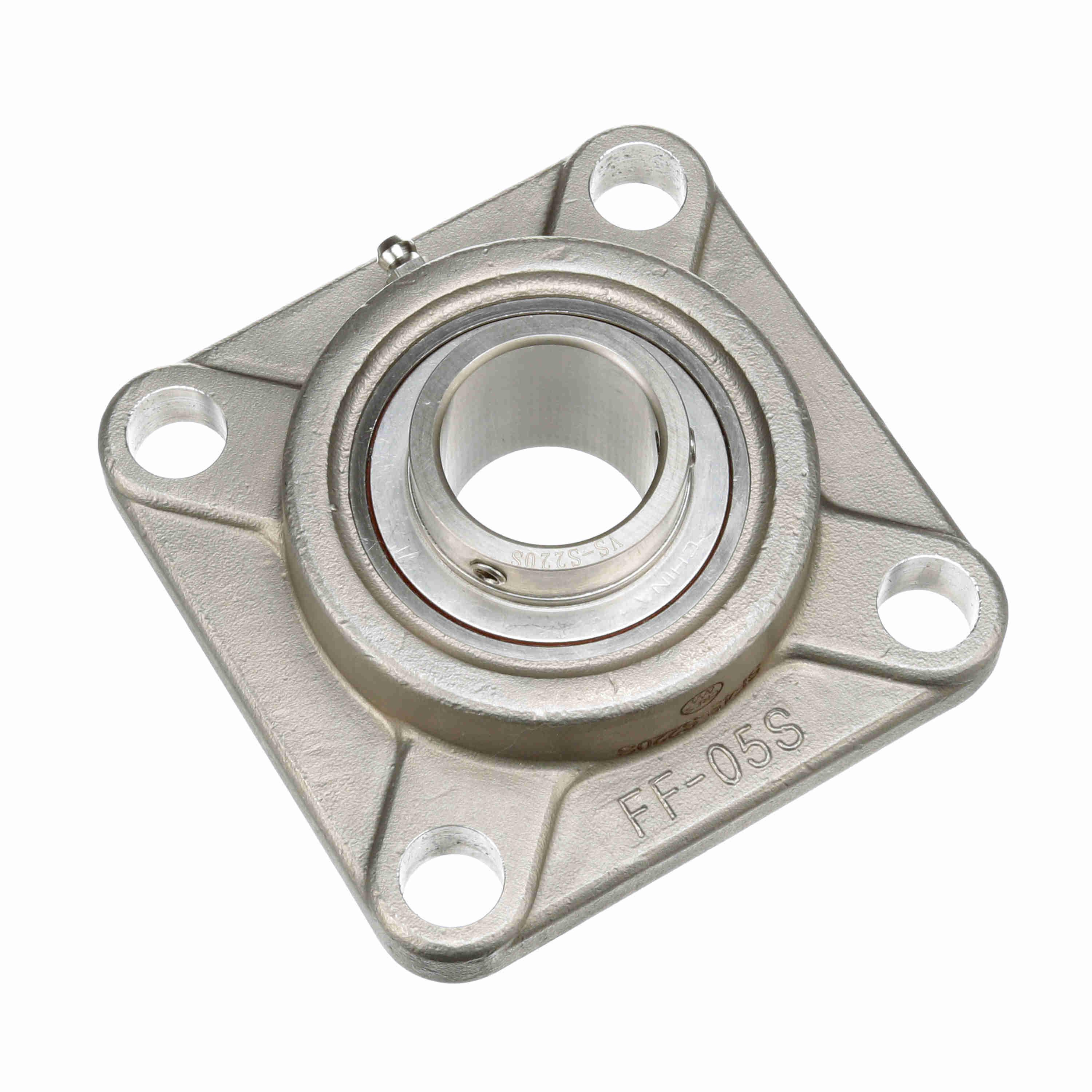 BROWNING 764094 Ball Bearing, Four Bolt Flange, Stainless Steel, Setscrew Lock, Corrosion Resistant | BE3JVZ SF4S-S220S
