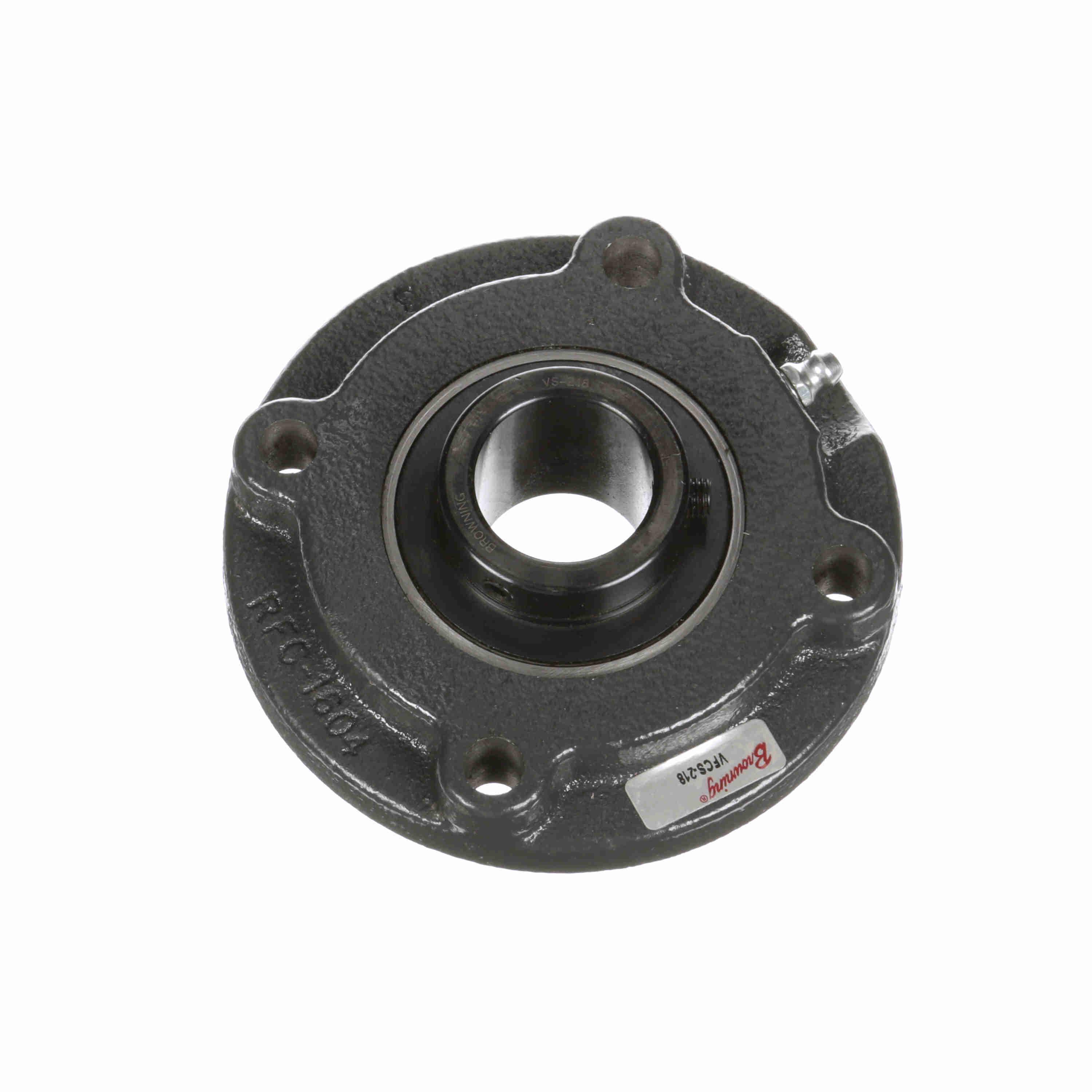 BROWNING 767149 Flange Cartridge Ball Bearing, Mounted, Cast Iron, Black Oxided Inner, Setscrew Lock | BD9MJZ VFCS-218