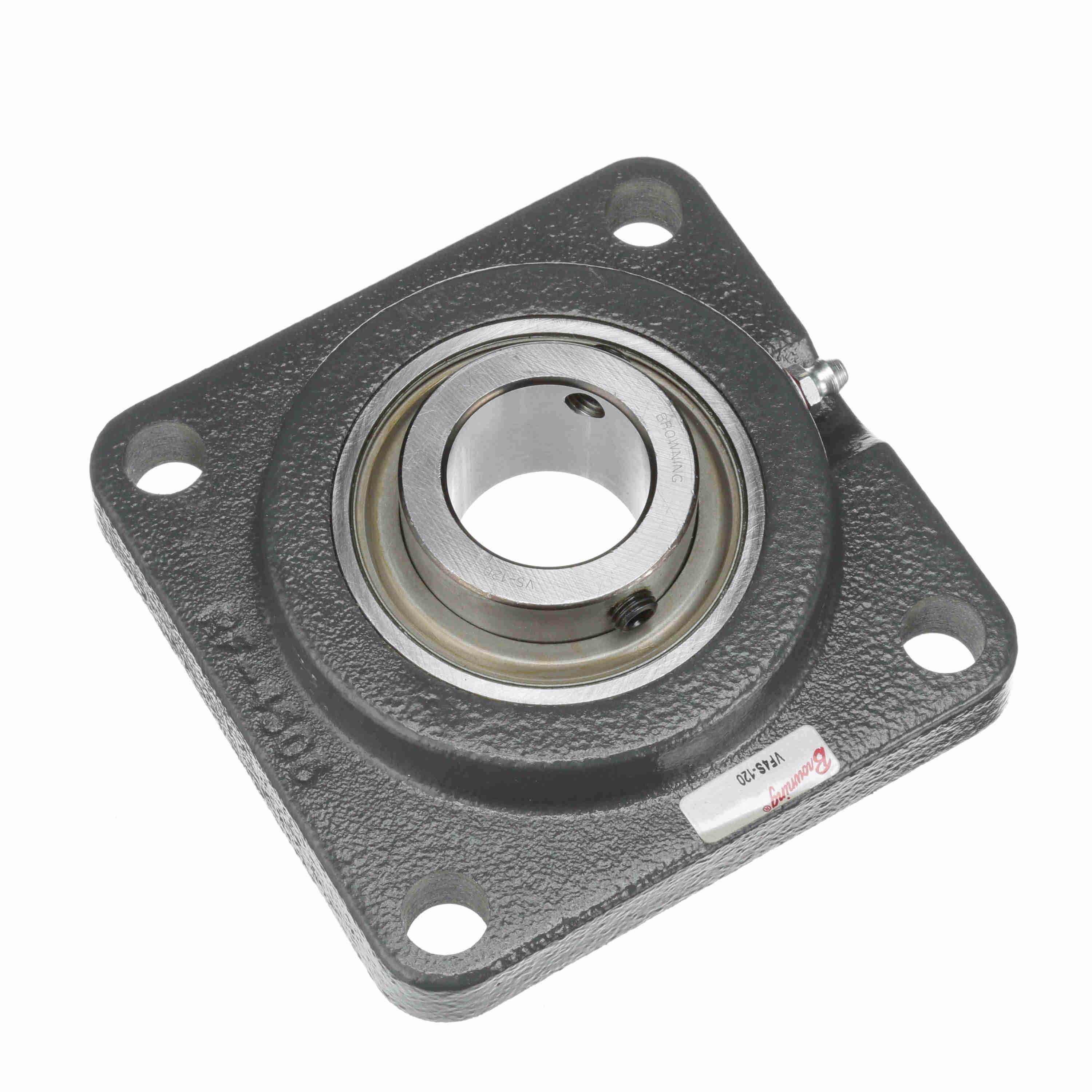 BROWNING 767563 Four Bolt Flange Ball Bearing, Mounted, Cast Iron, Setscrew Lock | BE4PJN VF4S-120