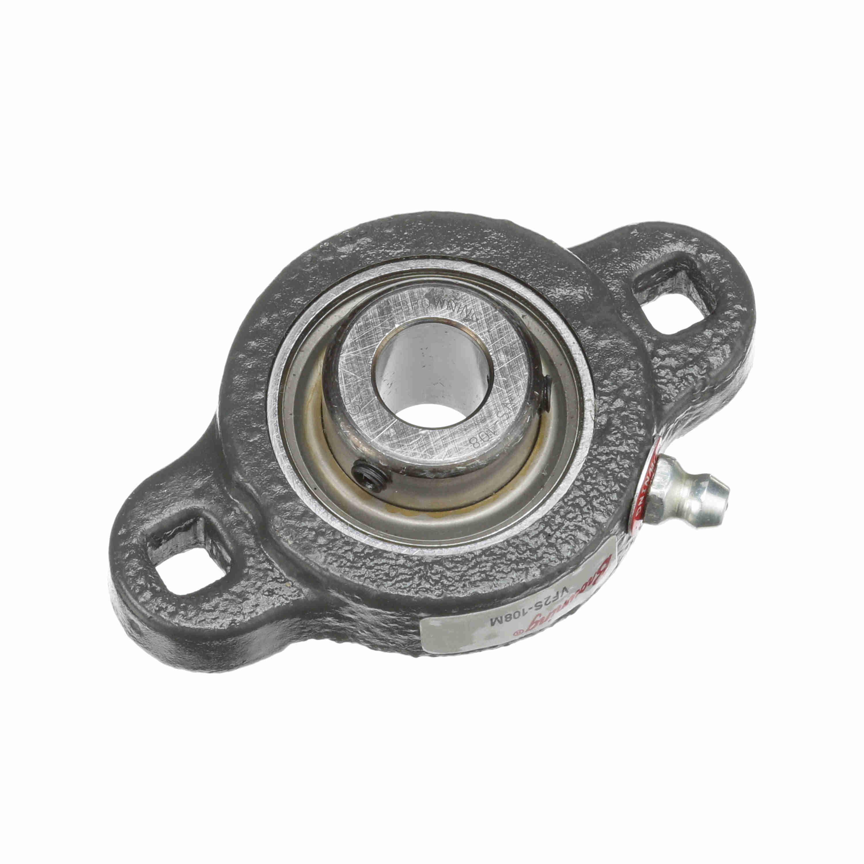 BROWNING 767570 Two Bolt Flange Ball Bearing, Mounted, Cast Iron, Setscrew Lock | BD9BNJ VF2S-108M