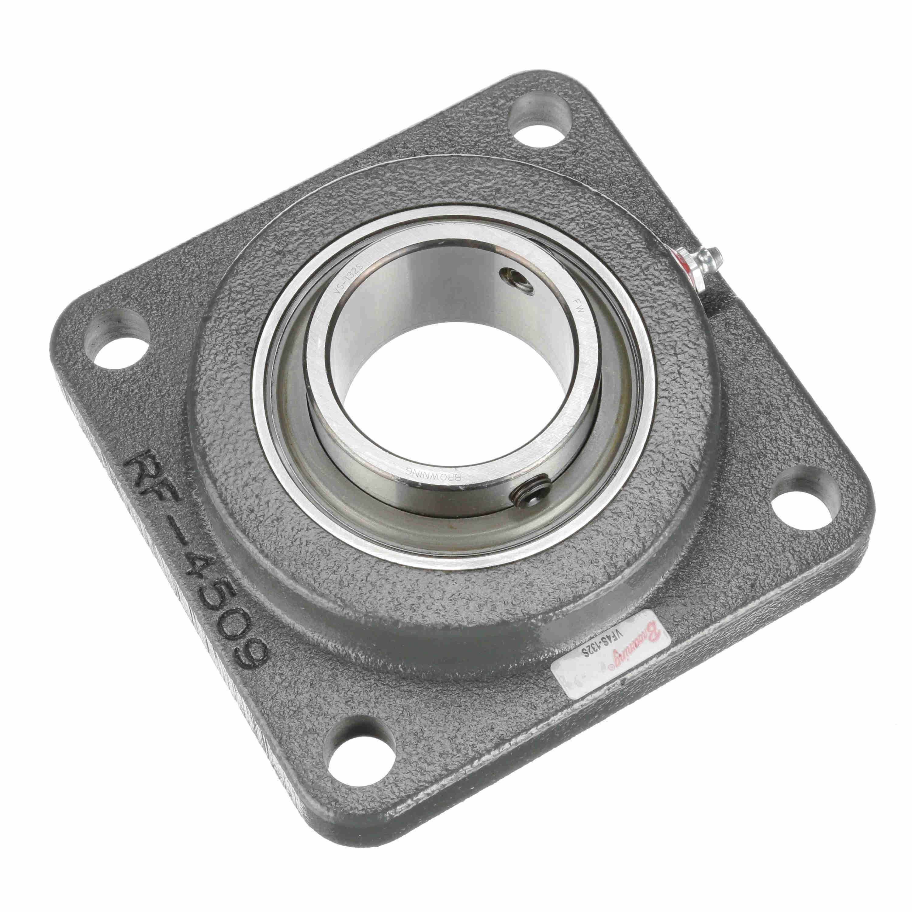 BROWNING 767684 Four Bolt Flange Ball Bearing, Mounted, Cast Iron, Setscrew Lock | BD7QUF VF4S-132S