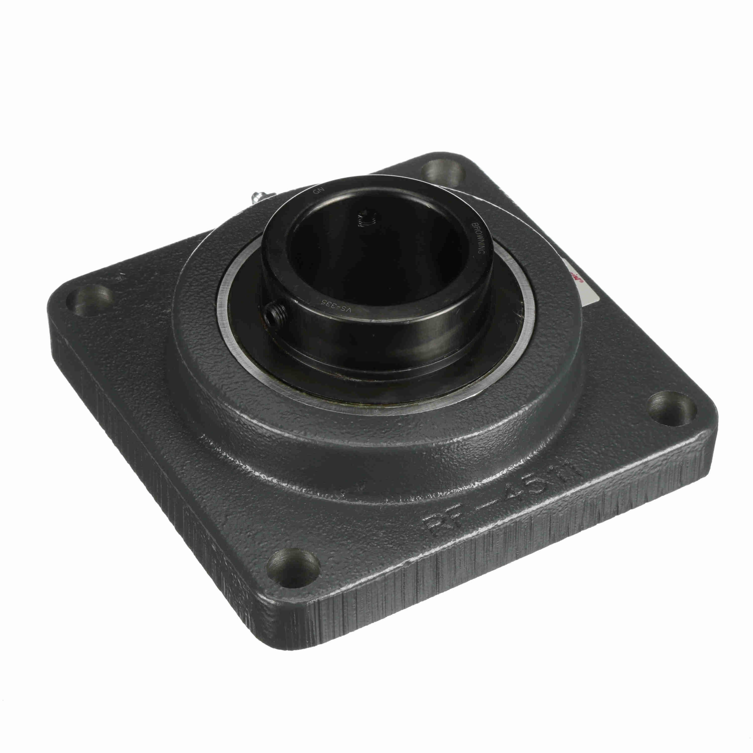 BROWNING 767998 Four Bolt Flange Ball Bearing, Mounted, Cast Iron, Black Oxided Inner, Setscrew Lock | BD9GBP VF4S-336