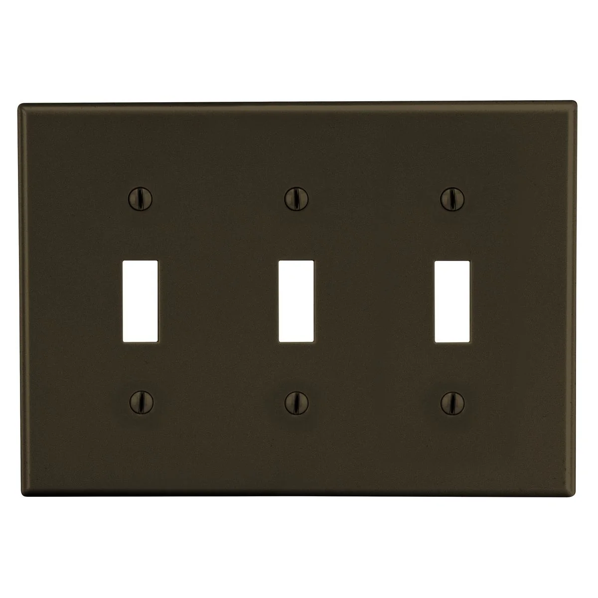 Wallplate, 3-Gang, Toggle, Brown