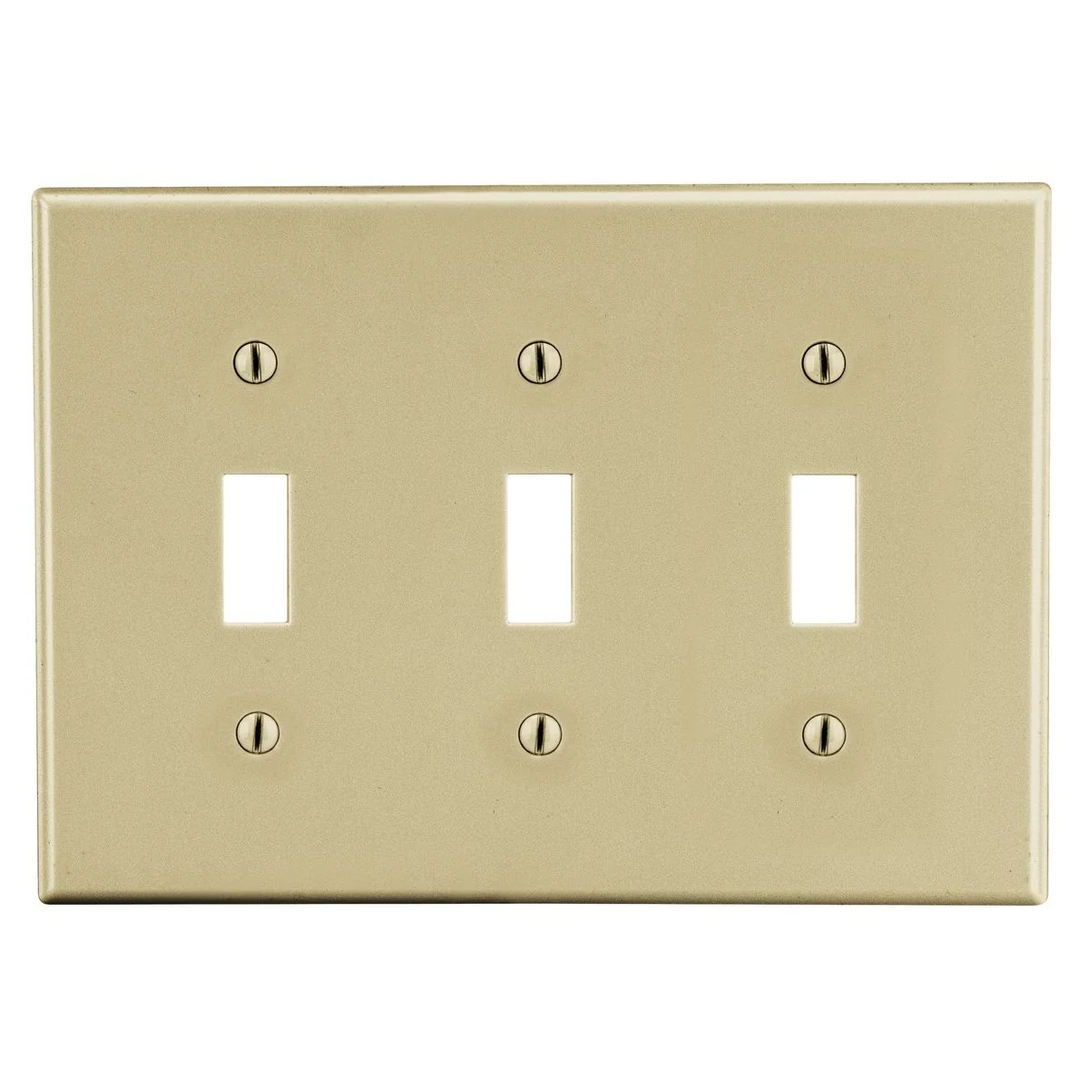 Wallplate, 3-Gang, Toggle, Ivory