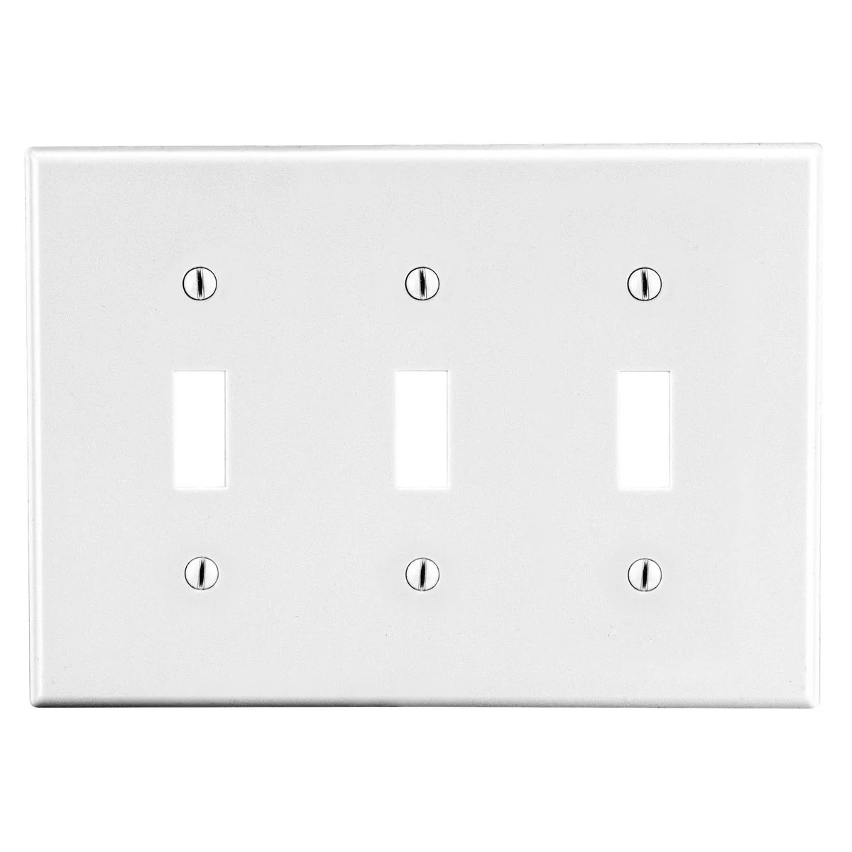 Wallplate, 3-Gang, Toggle, White