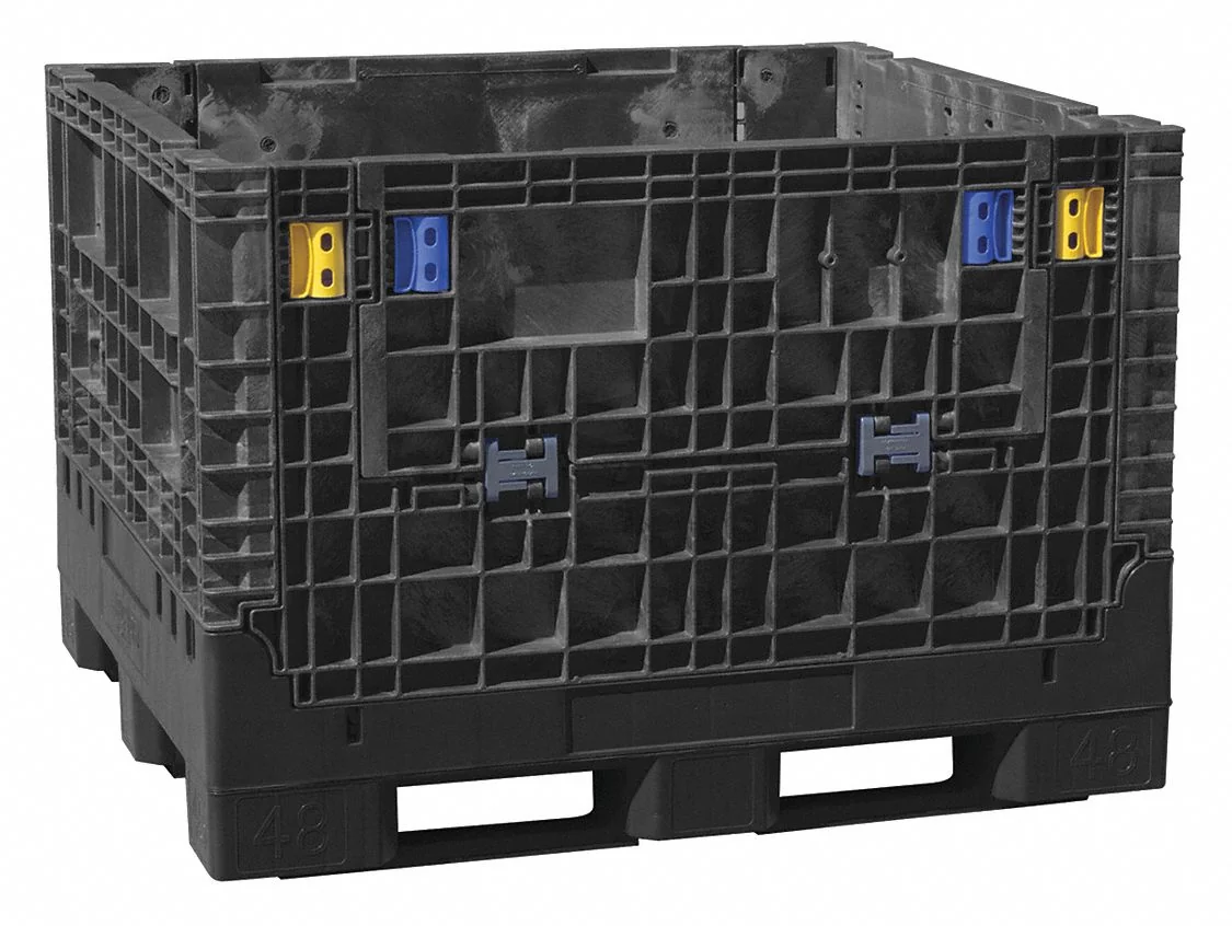 BUCKHORN INC BN4845512010000 CollaPSIble Bulk Container, 47 cu ft, 48 Inch x 45 Inch x 51 in, 4-Way Entry, Stackable | CQ8AYF 36XE27