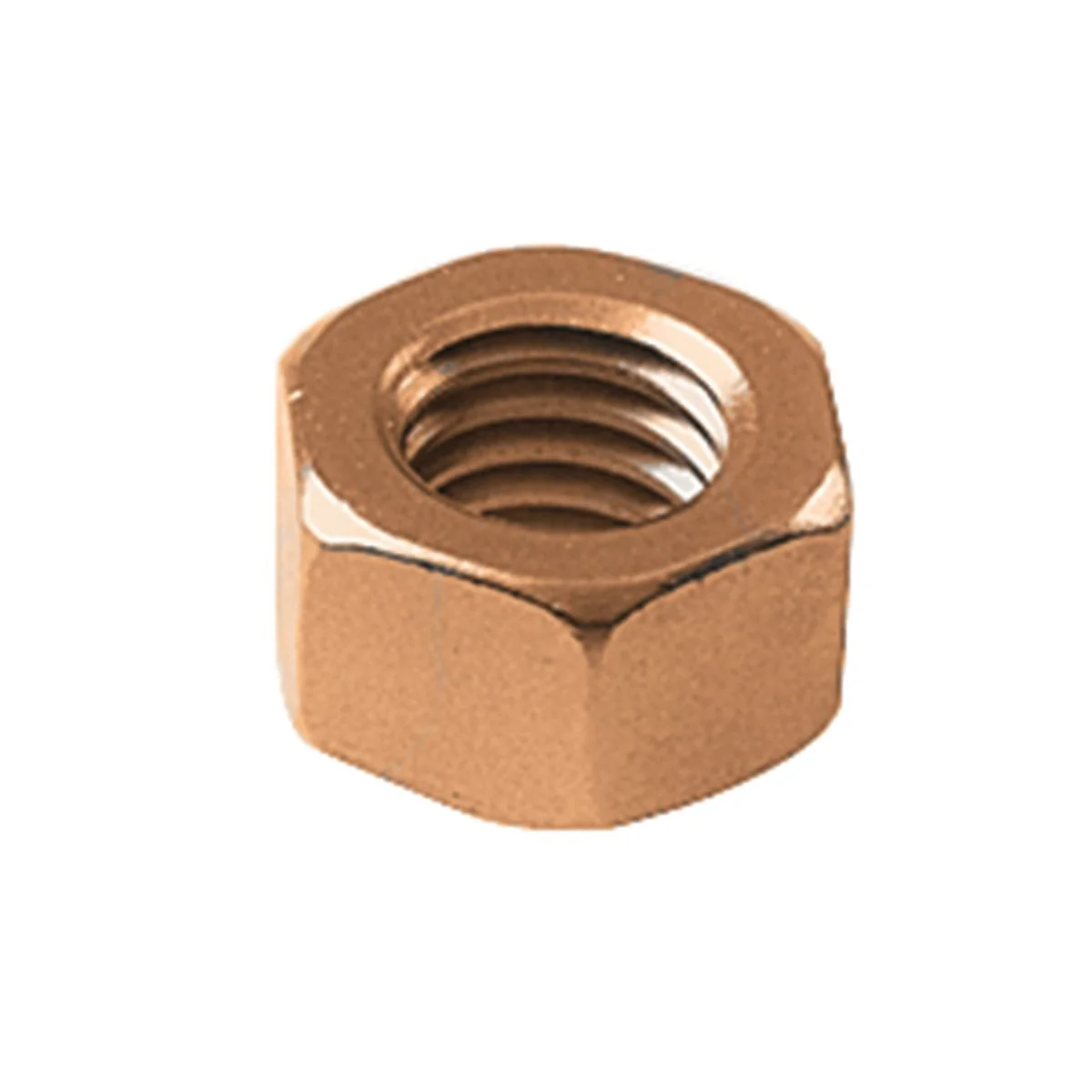 Hex Nut, 3/8 Inch, Silicon Bronze, Tin-Plated