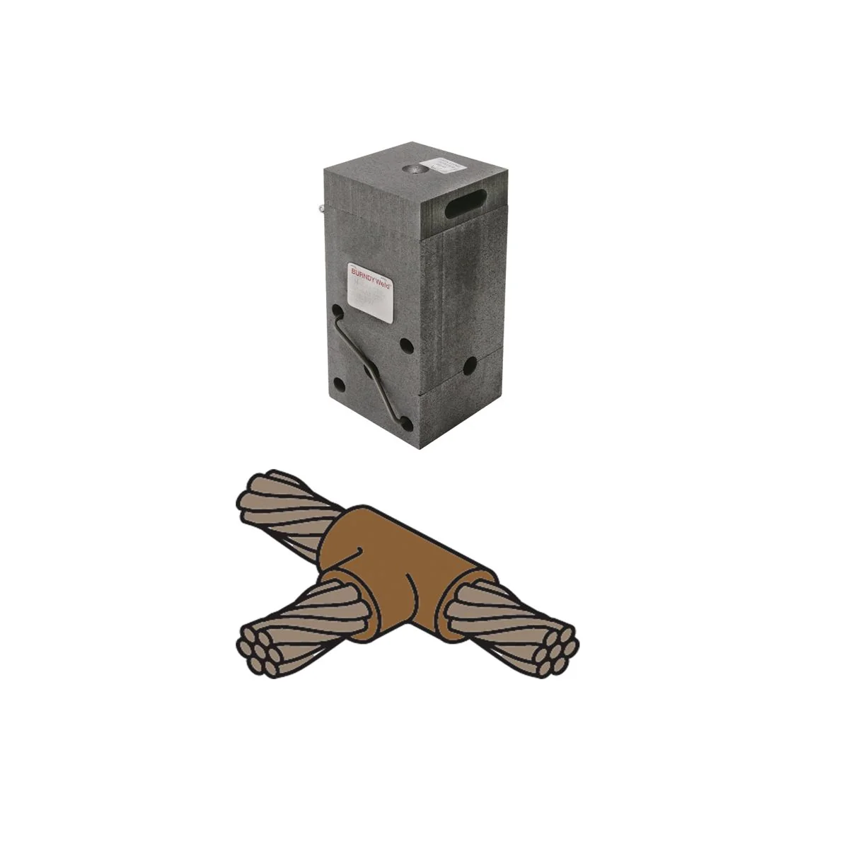 Horizontal Cable Tap Mold, 2/0 AWG, BCC-2 Type