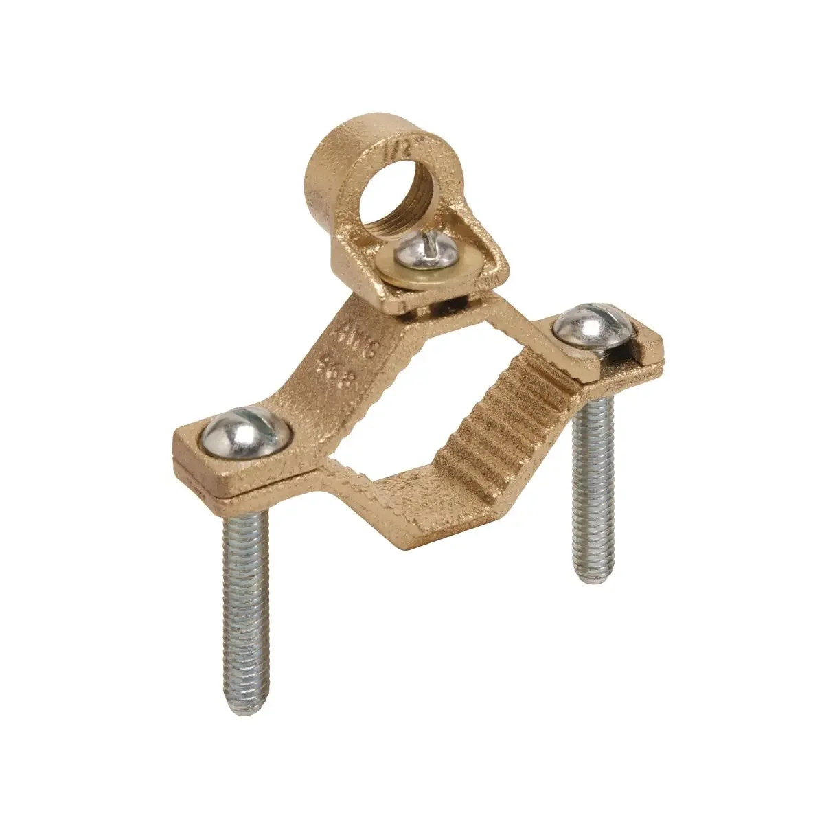 Grounding Clamp, Bronze, 6 AWG, 1-1/4 Inch-2 Inch Pipe