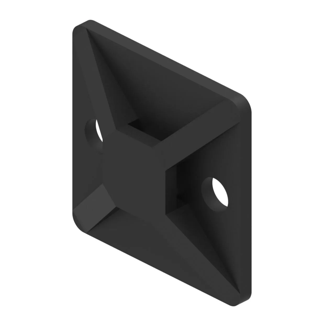 1 Inch L, 1 Inch W, Black Plastic Cable Tie Mounting Base, Basic Material Nylon