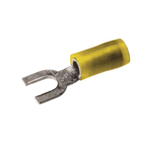 BURNDY TN1014F Fork Terminal, 12 AWG Conductor Size, Yellow | CF4BAX