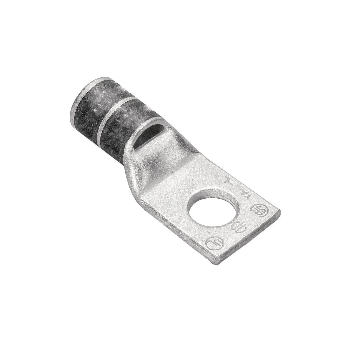 Compression Terminal, 2 AWG, 1/4 Inch Stud, Brown, Tin Plated