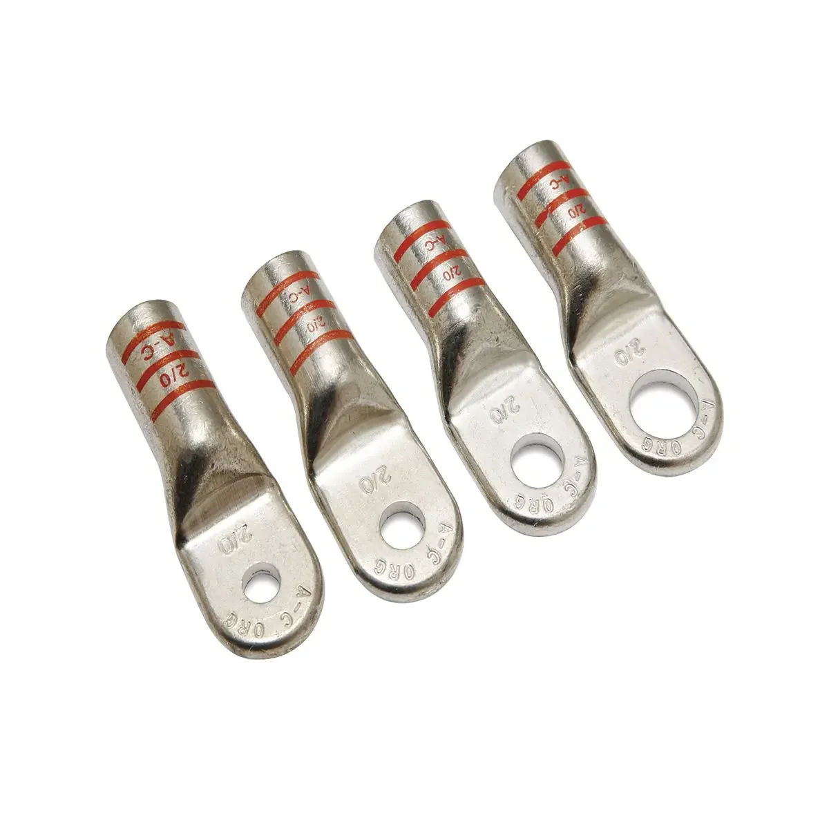 Battery Terminal, 1/0 AWG, 1-Hole, 5/16 Inch Stud, Copper, Tin Plated