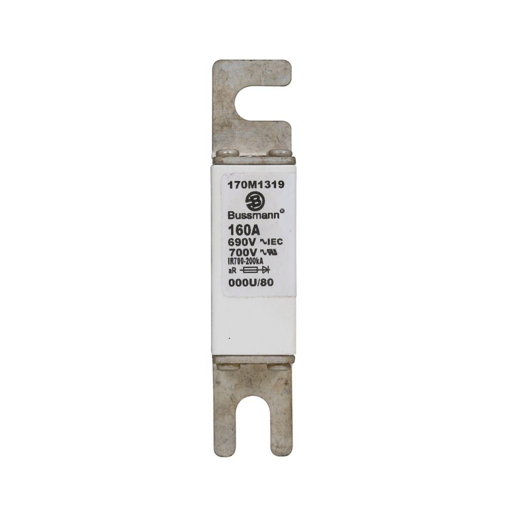 BUSSMANN 170M1319 Specialty Fuse, High Speed, Fast Blow, 690VAC, 160A, Square Body Blade Fuse | BC9QZM