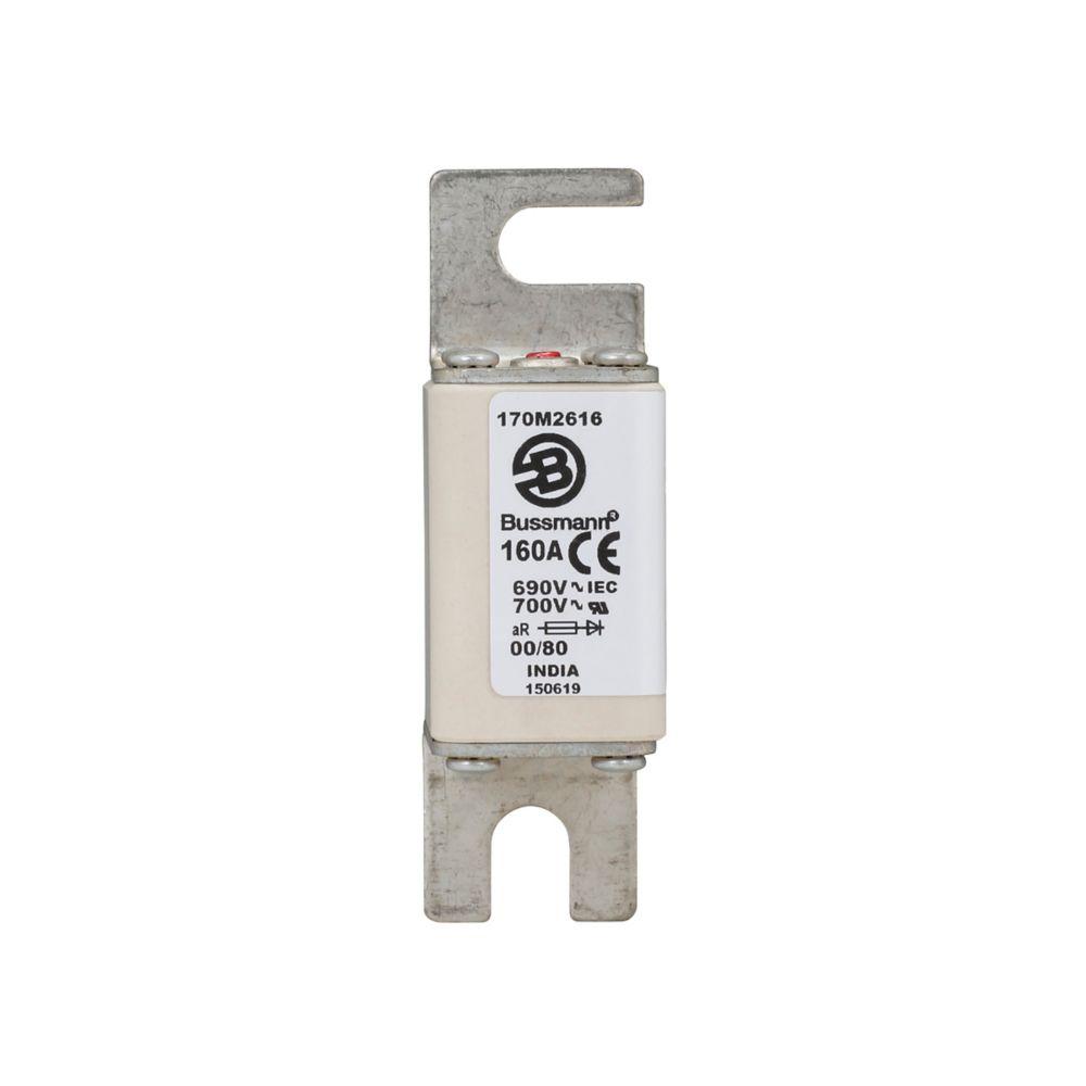 BUSSMANN 170M2616 Specialty Fuse, High Speed, 690VAC, 160A, Square Body Blade Fuse | BD4MDU