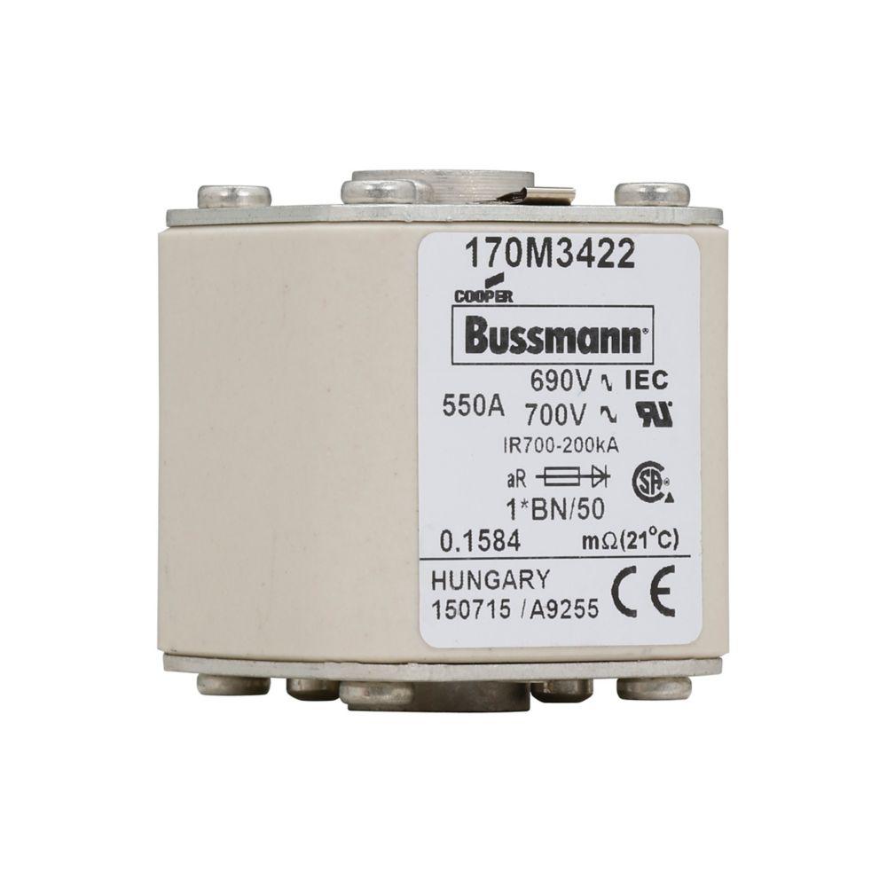 BUSSMANN 170M3422 Specialty Fuse, 550A, 690VAC | BD2WVV