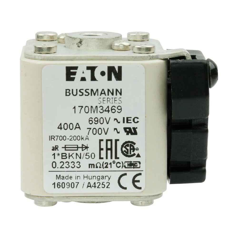 BUSSMANN 170M3469 Specialty Fuse, High Speed, 690VAC, 400A, Square Body Blade Fuse | BC8KZQ