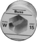BUSSMANN BFW-2 Edison Plug Fuse, Fast Blow, 125VAC, 2A, Round Body Fuse | BC7ZXM