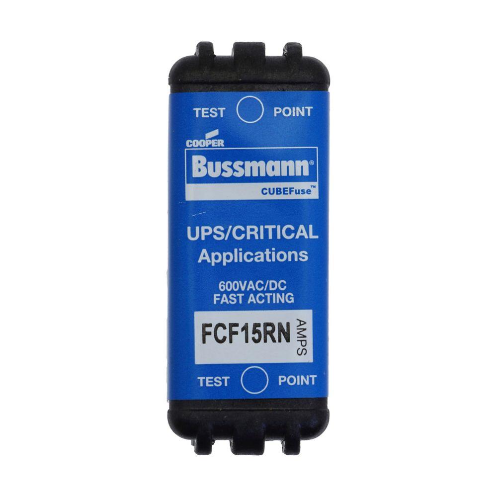BUSSMANN FCF15RN Industrial Power Fuse, 15A, 600VAC, 12 Pack | BC7ZXN