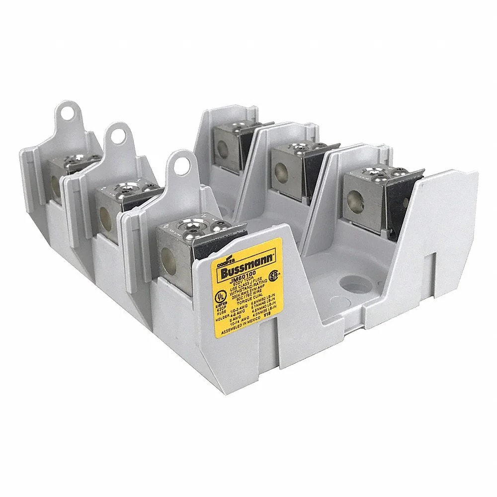 BUSSMANN JM60100-3CR Fuse Block, Non Indicating, 100 A, 600 VAC | AC8FDY 39P401