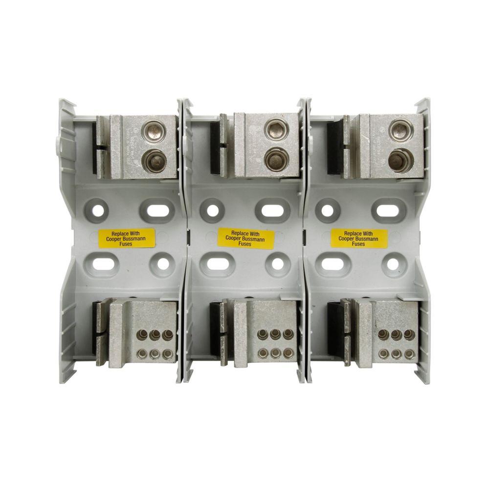 BUSSMANN JM60400-3MW26 Fuse Block, Class J, 3 Pole, 400 A, 600 V, Gray | BC9AWB
