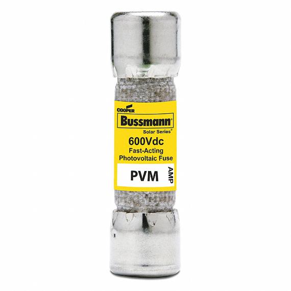BUSSMANN PVM-25 Specialty Fuse, Solar Photovoltaic, Fast Blow, 600VDC, Cartridge Fuse | BC9BMV