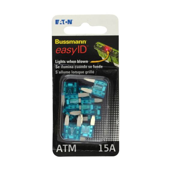 BUSSMANN VP/ATM-15ID Automotive Fuse, Fast Blow, 15A, 32VDC, 5 Pack | BC8TRJ