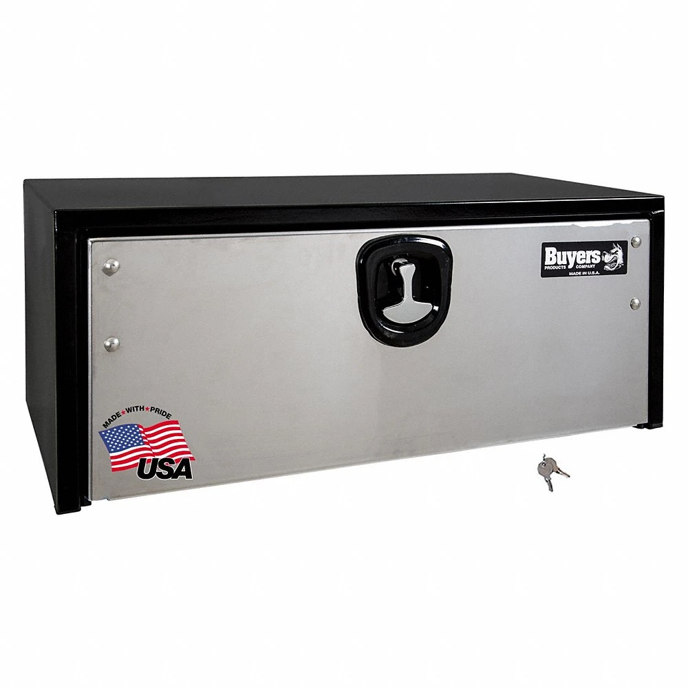 Underbody Truck Box, Single Drop-Down Door, 14 Inch Overall Dp, Steel