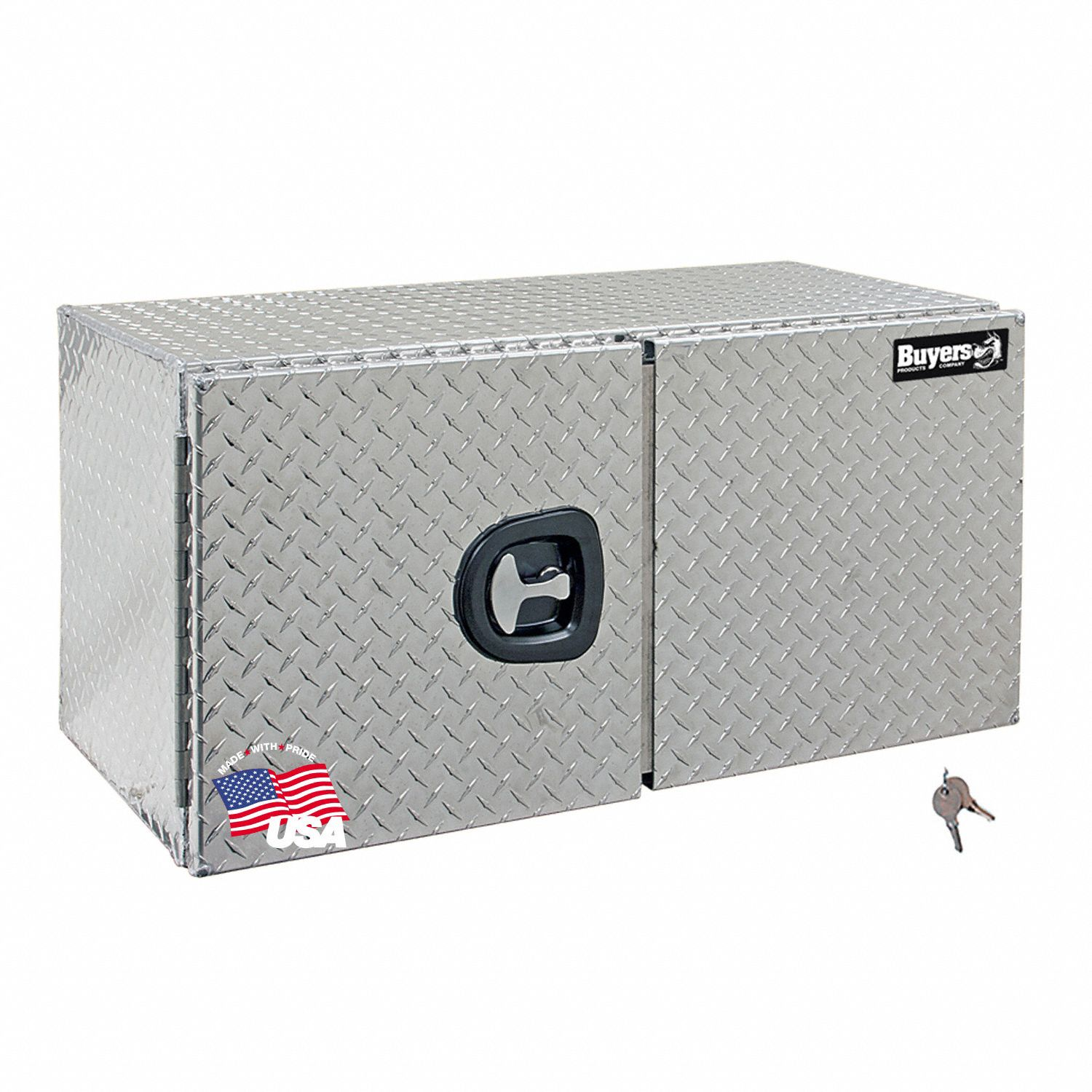 Underbody, Underbody Truck Box, Double Barn Doors Door, 18 Inch Overall Dp, Silver