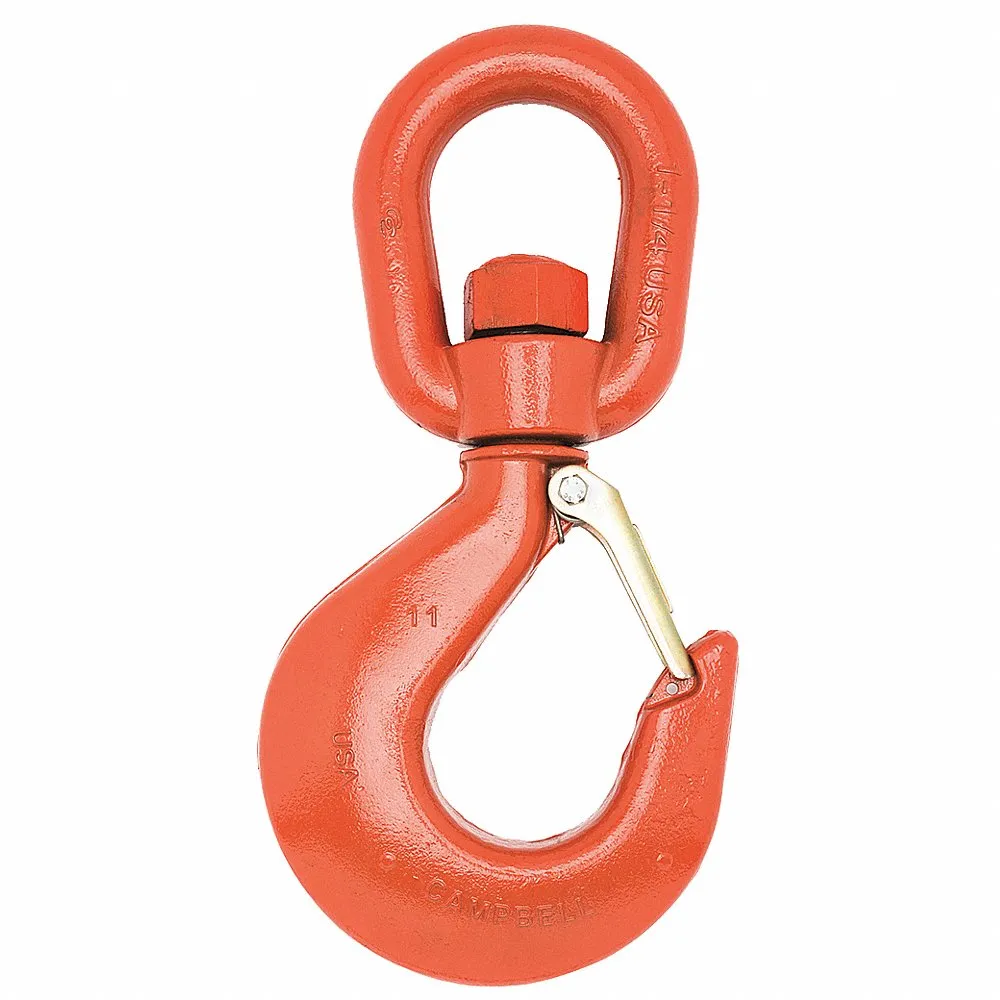 CAMPBELL 3952415PL Swivel Hoist Hook, Latched, 2 Ton PL, Alloy | CM7VVE