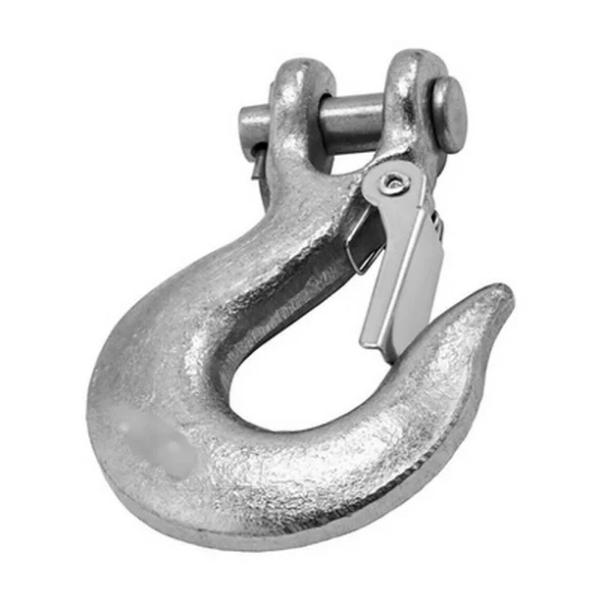 CAMPBELL T9700824 Hook With Latch, Clevis Slip, 1/2 Inch Size, Grade 43, Zinc Plated | CM7XHW