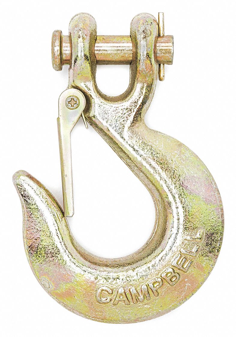 CAMPBELL T9504415 Hook, Clevis Slip, 5/16 Inch Size, Latched, Grade 70 | CH6RPZ 49JN40