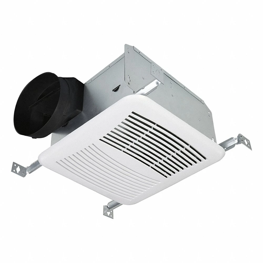 Exhaust Fan, Ceiling, 80 cfm, 90 cfm, 110 cfm, 140 cfm Max, 0.5 sones, 4 Speed, Round Duct