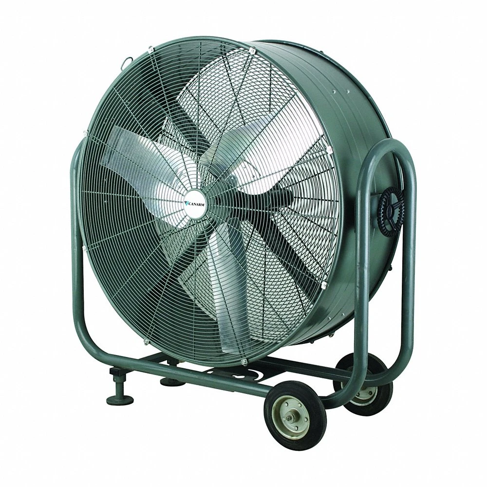 Standard-Duty Industrial Fan, 36 Inch Blade Dia, 2 Speeds, 120V AC, 1/2 HP Motor