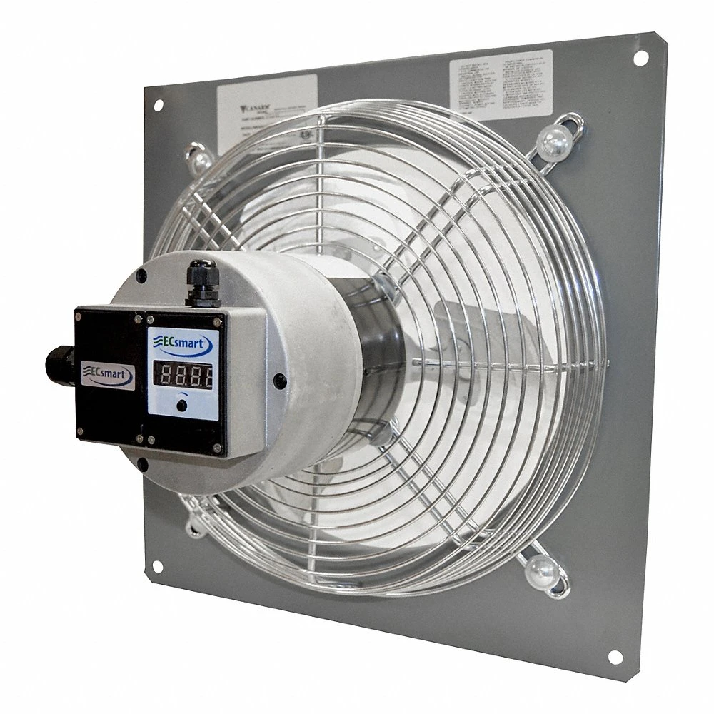 Exhaust Fan, 12 Inch Blade, 1/4 HP, 1,650 cfm, 115/208/230V AC, 1 Ph, Totally Enclosed