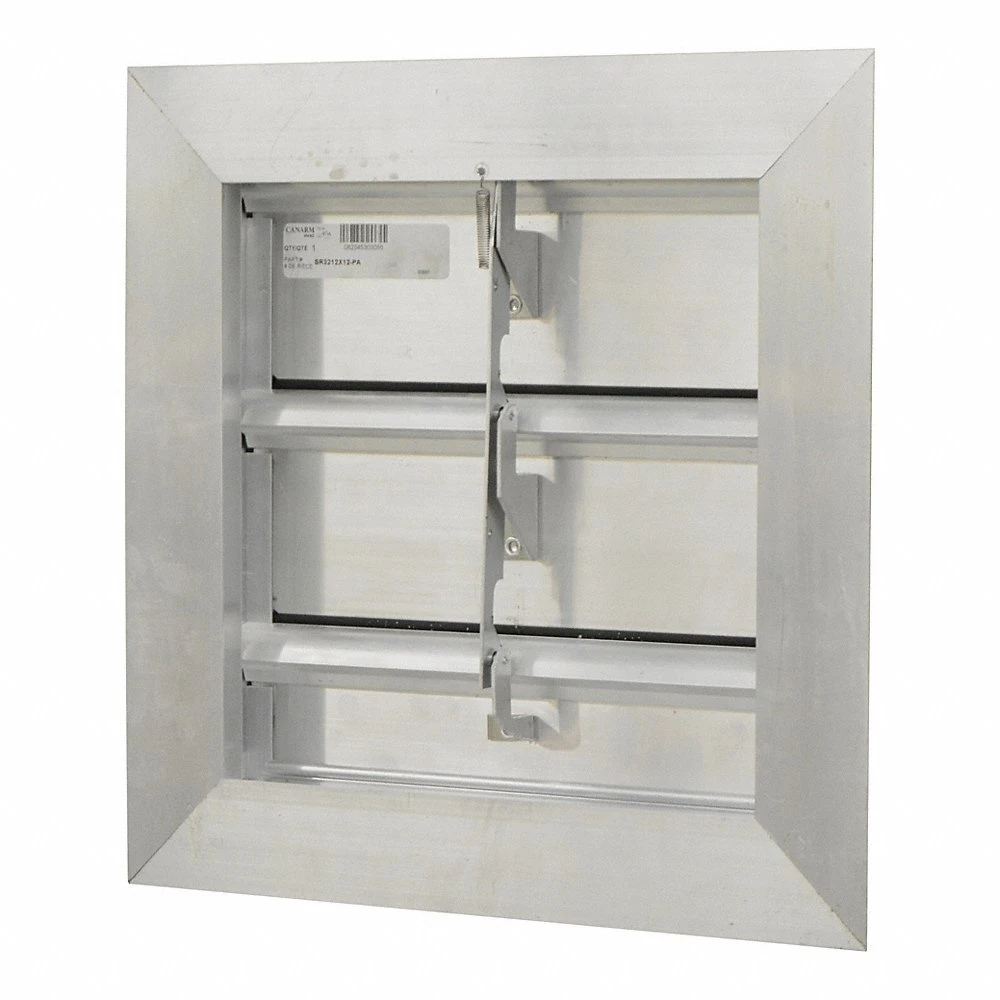 Manual Damper, For 12 Inch Fan, For 12 Inch Dia, Double Panel, 12 x 12 x 2 1/4 Inch