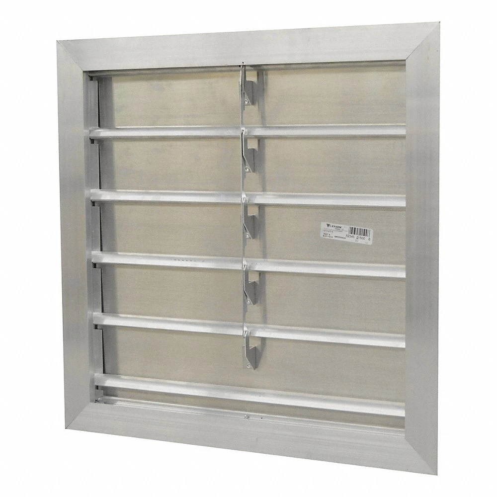 Manual Damper, For 24 Inch Fan, For 24 Inch Dia, 5, 24 x 24 x 2 1/4 Inch, Aluminium