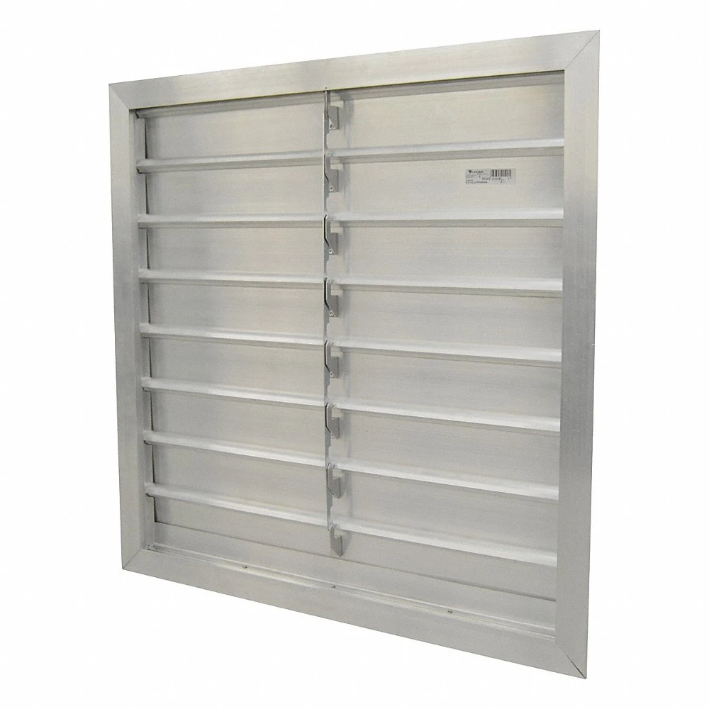 Manual Damper, For 36 Inch Fan, For 36 Inch Dia, 8, 36 x 36 x 2 1/4 Inch, Aluminium
